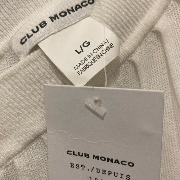 Club Monaco Janou Sweater Size L Off the Shoulder with Straps Lined White - Picture 3 of 5